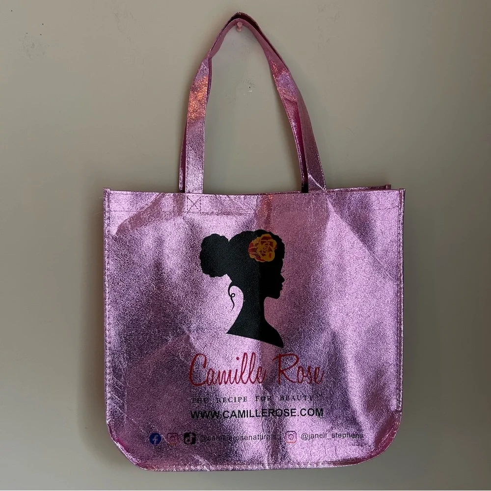 Camille Rose Pink Large Reusable Tote Gift Grocery Bag Swag New Without Tags